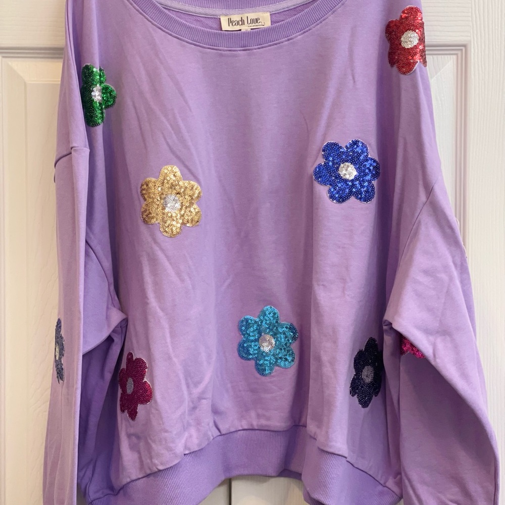 Just my Type Lavender Purple Floral Sweatshirt